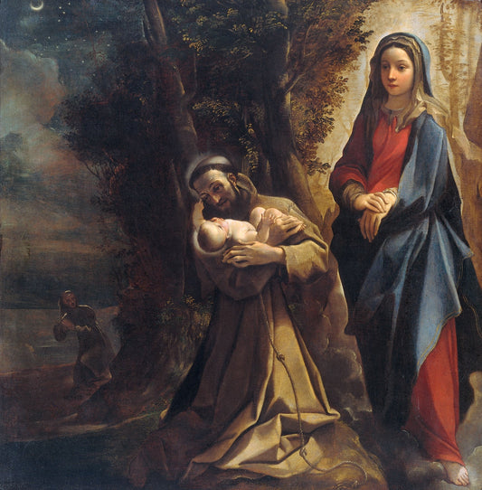 The Vision of Saint Francis of Assisi, vintage artwork by Lodovico Carracci, A3 (16x12") Poster Print