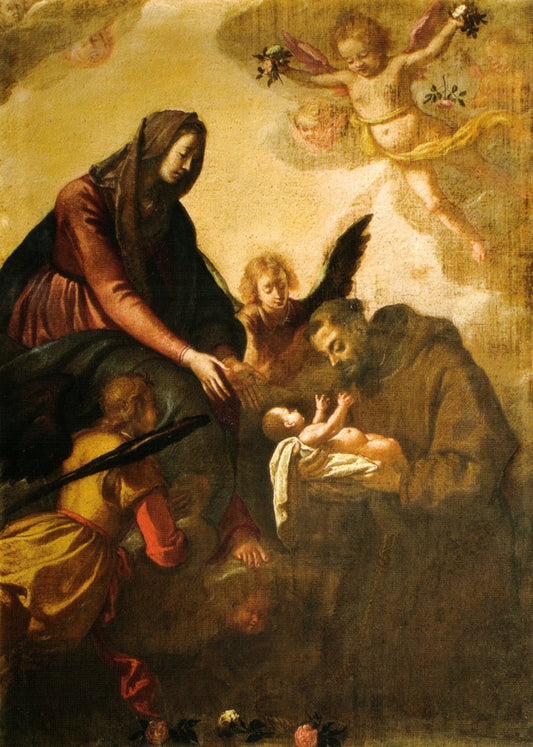 The Vision of Saint Francis, vintage artwork by Jacopo Chimenti, 12x8" (A4) Poster