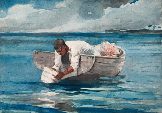 The Water Fan by  Winslow Homer, 23x16"( A2 size) Poster Print