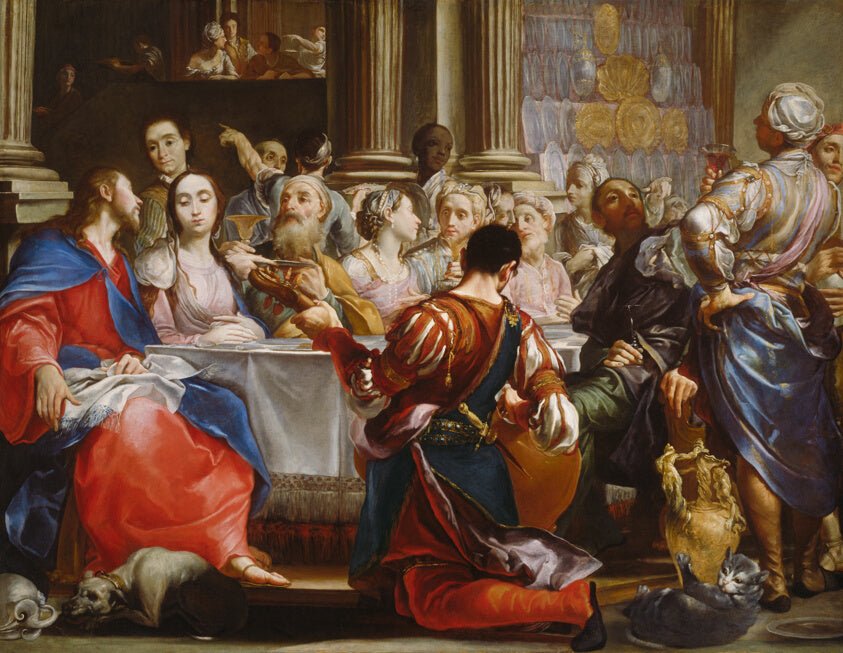 The Wedding at Cana by  Giuseppe Maria Crespi, 23x16"( A2 size) Poster Print