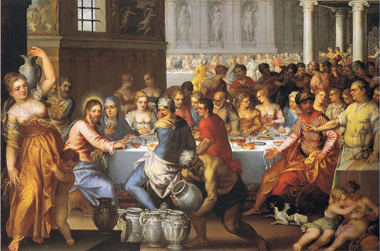 The Wedding Feast in Cana, vintage artwork by Hans Rottenhammer, A3 (16x12") Poster Print