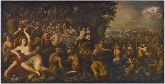 The wedding of Neptune and Amphitrite, vintage artwork by Gillis van Valckenborch, A3 (16x12") Poster Print