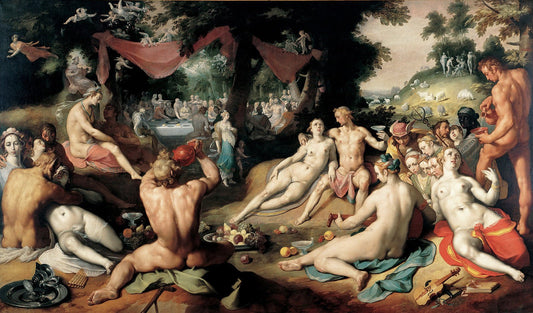 The Wedding of Peleus and Thetis, vintage artwork by Cornelis van Haarlem, A3 (16x12") Poster Print