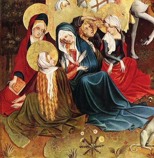 The Women at the Cross (Detail from the Thomas- or Englandfahreraltar), vintage artwork by Meister Francke, A3 (16x12") Poster Print