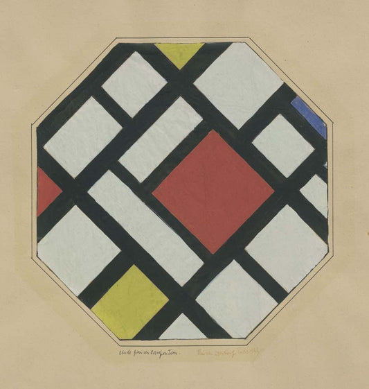 Theo van Doesburg - Study for a Composition, vintage art, A3 (16x12")  Poster Print 