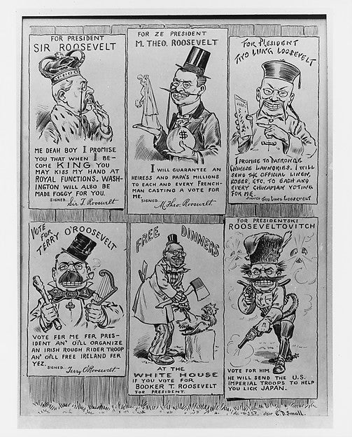 Theodore Roosevelt Campaign Cartoon 1904-John S. Pughe, After , vintage art, A3 (16x12") Poster Print