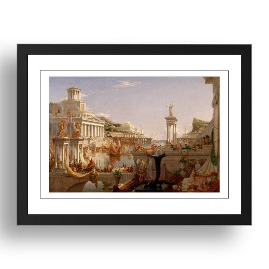 Thomas Cole - Course Of Empire Consummation vintage artwork in A3 (17x13") Black Frame