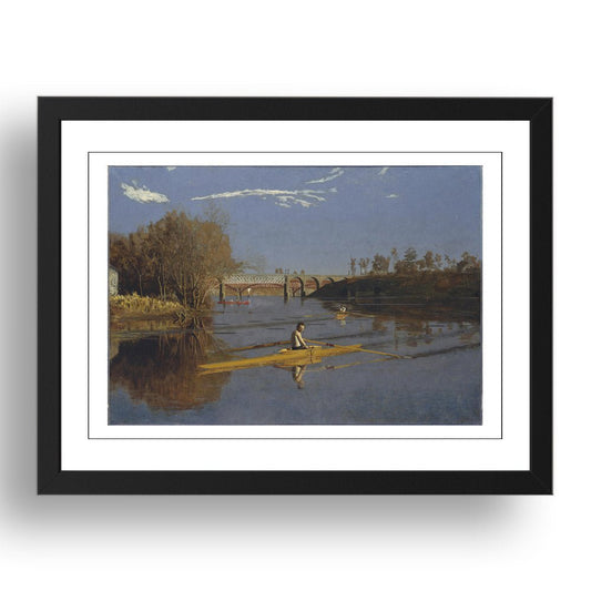 Thomas Eakins - Max Schmitt In A Single Scull [1871], vintage artwork in A3 (17x13") Black Frame
