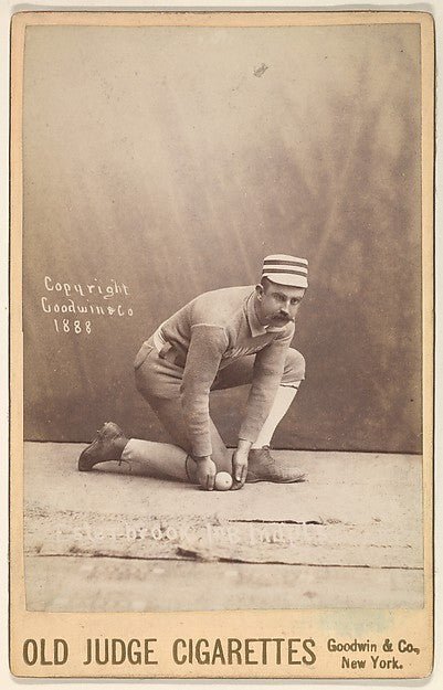 :Thomas John "Dude" Esterbrook 1st Base Indianapolis from the series Old Judge Cigarettes 1888, vintage artwork, 16x12"(A3) Poster Print
