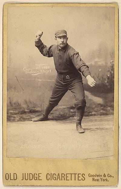 :Thomas P. "Oyster" Burns Shortstop Brooklyn from the series Old Judge Cigarettes 1888, vintage artwork, 16x12"(A3) Poster Print