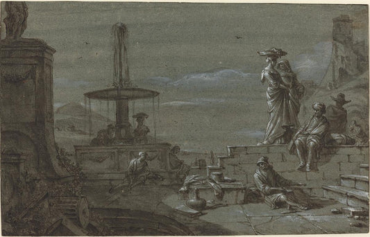 Thomas Wyck:Piazza by Moonlight,16x12"(A3) Poster