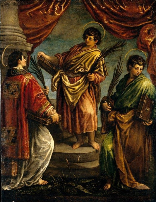 Three Martyr Saints, vintage artwork by Jacopo Bassano, A3 (16x12") Poster Print