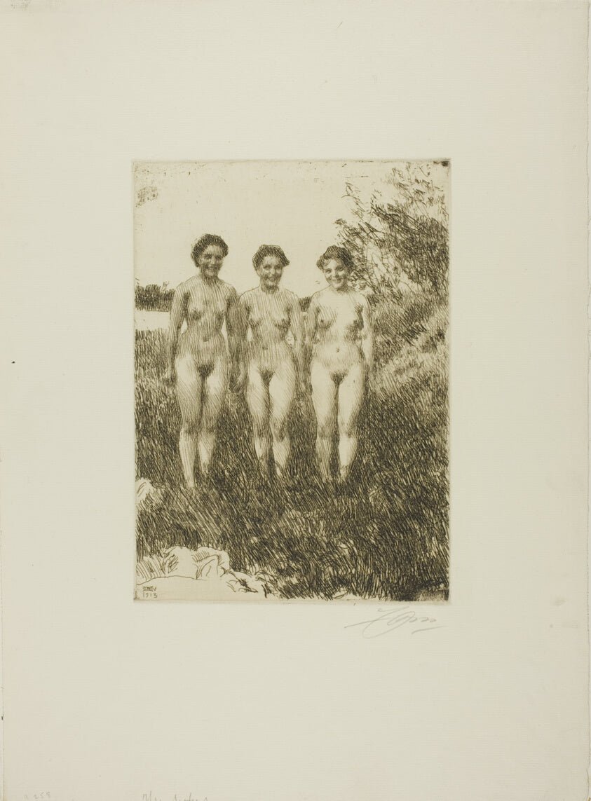Three Sisters by  Anders Zorn, 23x16"( A2 size) Poster Print