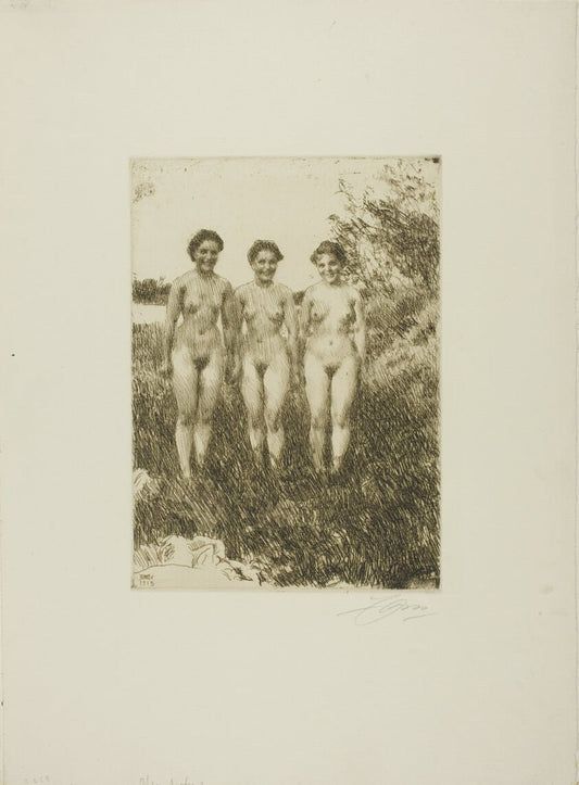 Three Sisters by  Anders Zorn, 23x16"( A2 size) Poster Print