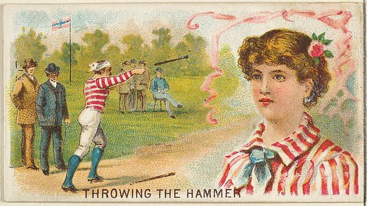 :Throwing the Hammer from the Games and Sports series for Old Judge Cigarettes 1889, vintage artwork, 16x12"(A3) Poster Print