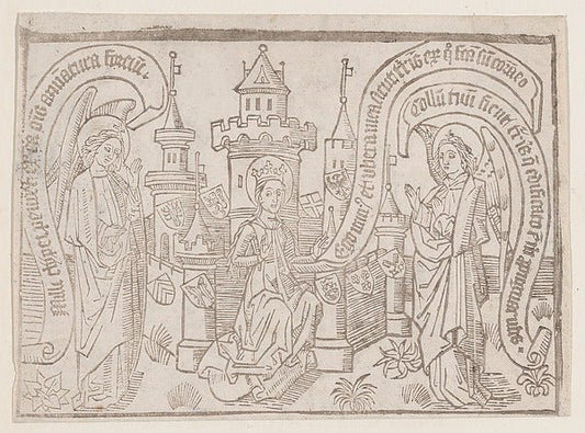 Thy Neck Is Like the Tower of David  illustration from a Canti, vintage art, A3 (16x12") Poster Print