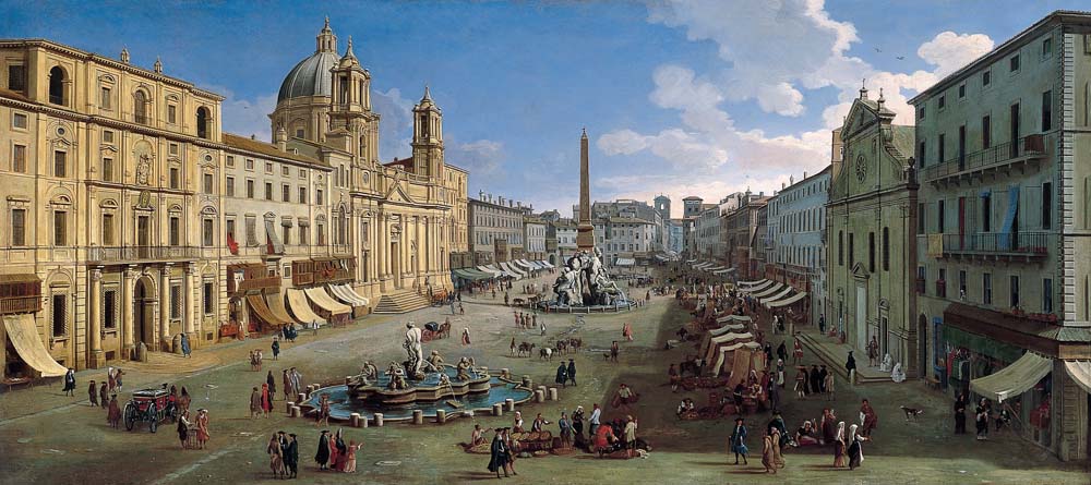 piazza navona, rome by Caspar A. van Wittel, 12x8" (A4) Poster