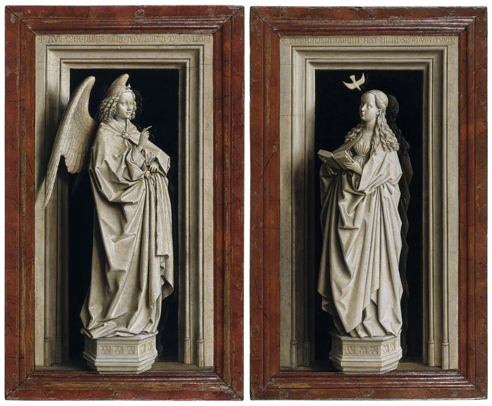 the annuciation diptych by Jan van Eyck, 12x8" (A4) Poster