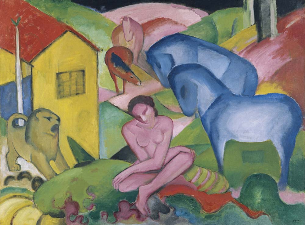 the dream by Franz Marc, 1912, 12x8" (A4) Poster