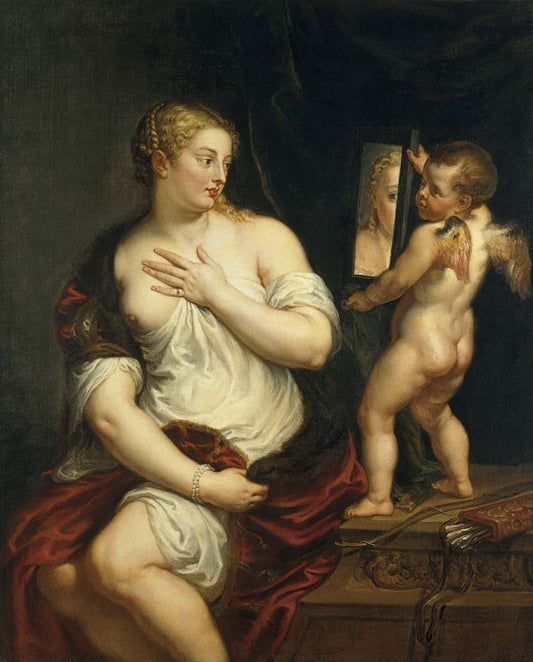 venus and cupid by Peter Paul Rubens, 1606-11, 12x8" (A4) Poster