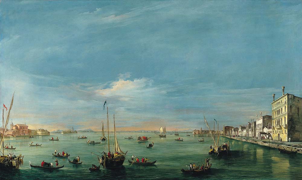 view of the giudecca canal by Francesco Guardi, 12x8" (A4) Poster