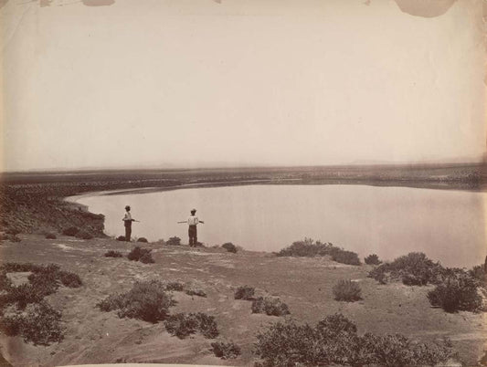 Timothy O'Sullivan - Desert Lake Near Ragtown Carson Desert Nevada, vintage historic photograph, modern poster print