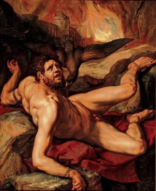 Tityus, vintage artwork by Hendrick Goltzius, A3 (16x12") Poster Print