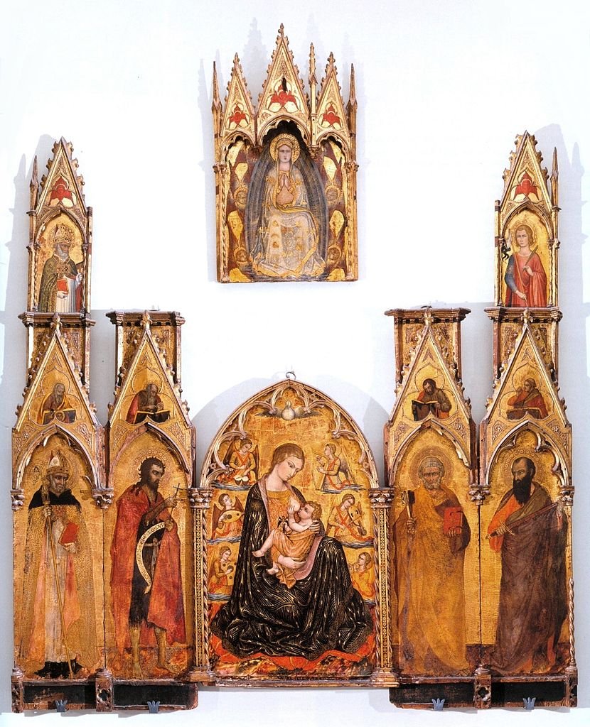 Tolomei Polyptych, vintage artwork by Gregorio di Cecco, A3 (16x12") Poster Print