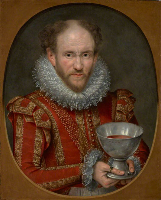 Tom Derry, Jester to Anne of Denmark, vintage artwork by Marcus Gheeraerts the Younger, A3 (16x12") Poster Print