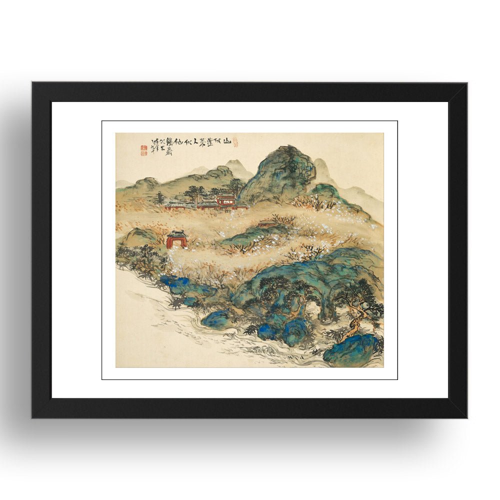Tomioka Tessai - Mt. Penglai [1924], vintage artwork in A3 (17x13") Black Frame