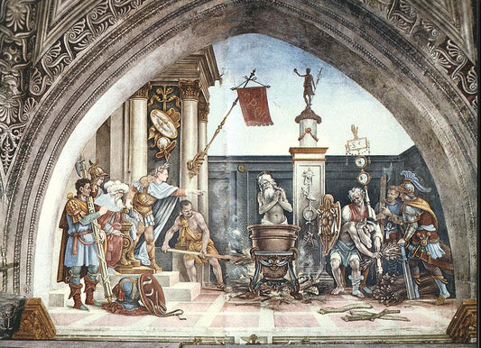 Torture of St John the Evangelist (Cappella Filippo Strozzi), vintage artwork by Filippino Lippi, A3 (16x12") Poster Print