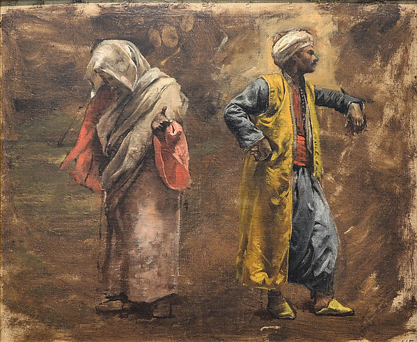 Edwin Lord Weeks:Study of Two Figures c1878-16x12"(A3) Poster