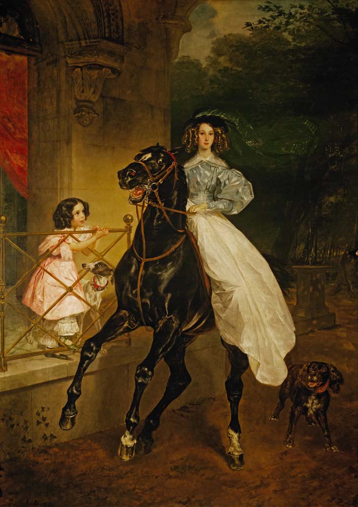 a rider by Karl Bryulllov (Bryullo) 1832, 12x8" (A4) Poster