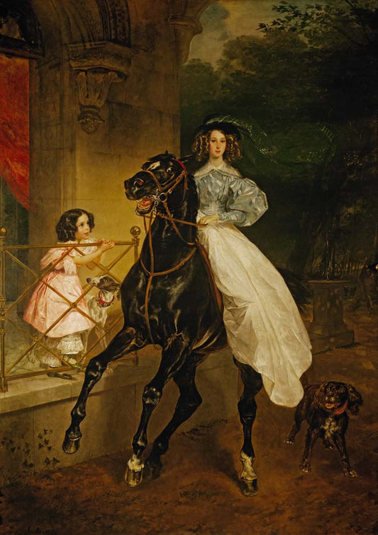 a rider by Karl Bryulllov (Bryullo) 1832, 12x8" (A4) Poster