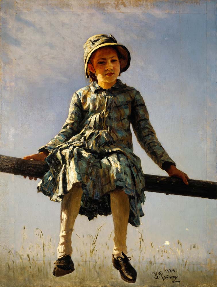 dragonfly. Painter's daughter portrait by I. Repin, 12x8" (A4) Poster