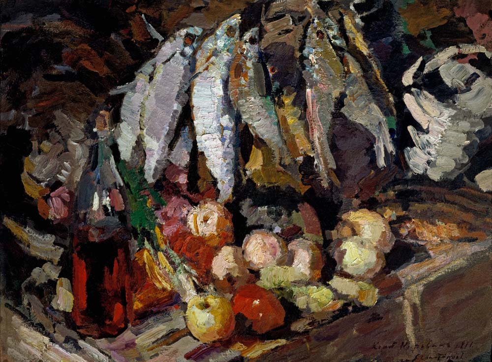 fishes wine fruit by Konstantin Korovin, 1916, 12x8" (A4) Poster