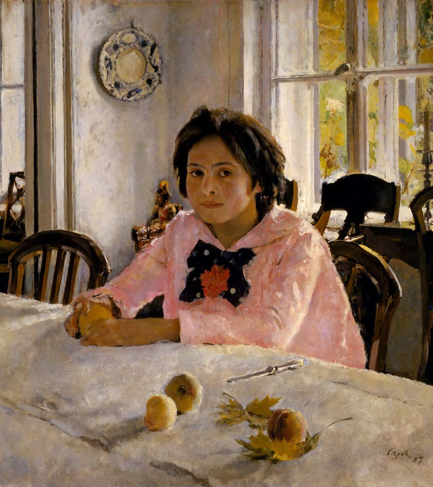 girl with peaches by Valentin Serov, 1887, 12x8" (A4) Poster