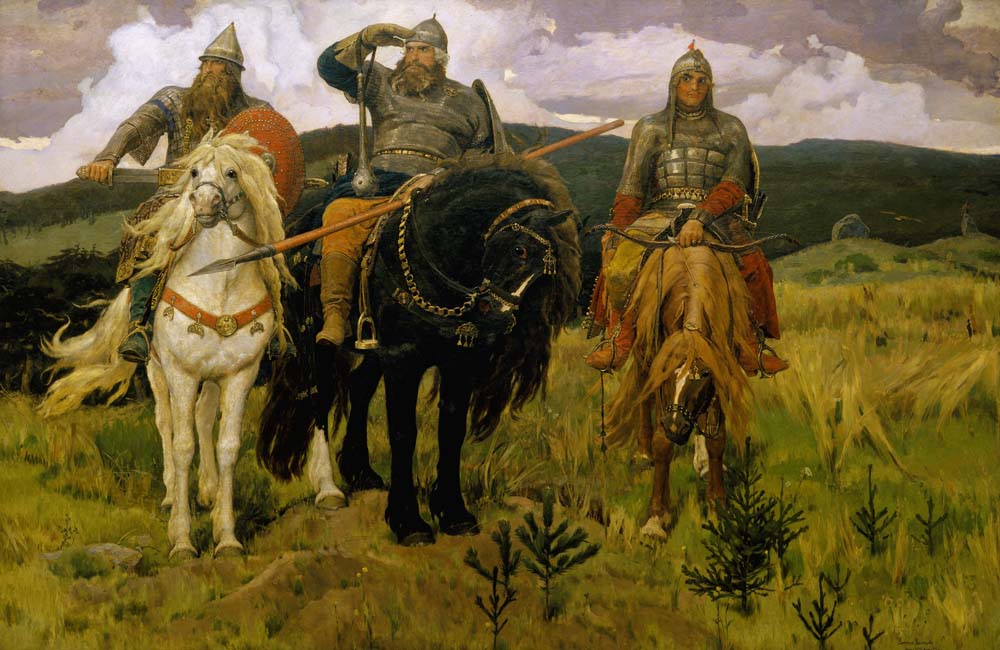 heroes (bogatyri) by Viktor Vasnetsov, 12x8" (A4) Poster
