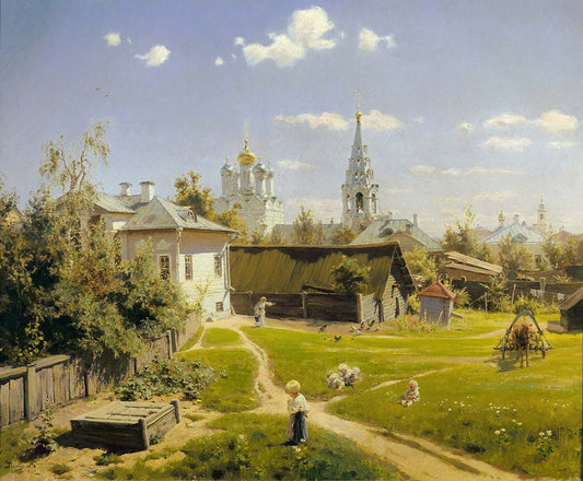 moscow patio by Vasily Polenov, 1879, 12x8" (A4) Poster