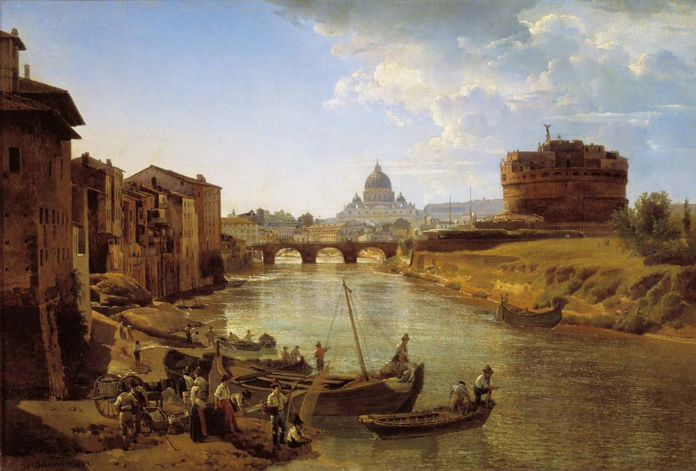 new rome the castle of s angelo by S. Shchedrin, 12x8" (A4) Poster