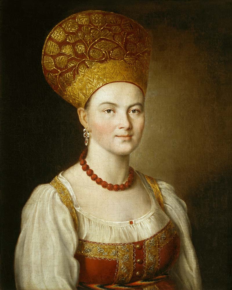 portrait of an unknown woman by Ivan Argunov, 12x8" (A4) Poster