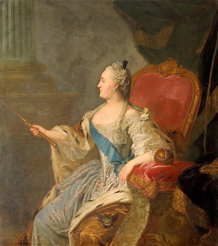 portrait of catherine ii by Fedor Rokotov, 1763, 12x8" (A4) Poster