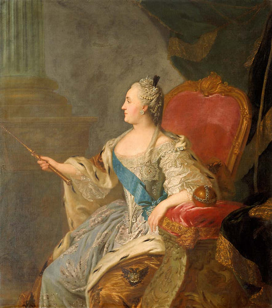 portrait of catherine ii by Fedor Rokotov, 1763, 12x8" (A4) Poster