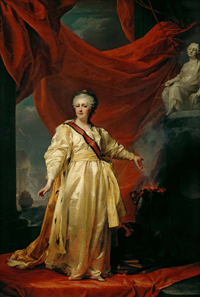 portrait of catherine ii by Dmitry Levitsky, 1783, 12x8" (A4) Poster