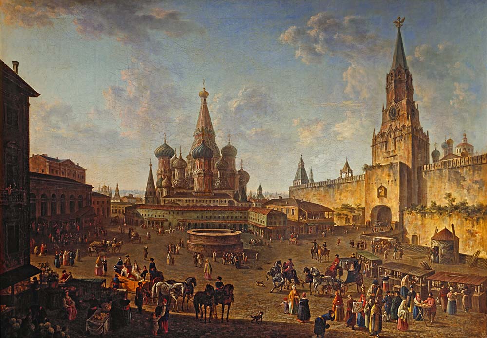 red square in moscow by Fedor Alekseyev, 1801, 12x8" (A4) Poster