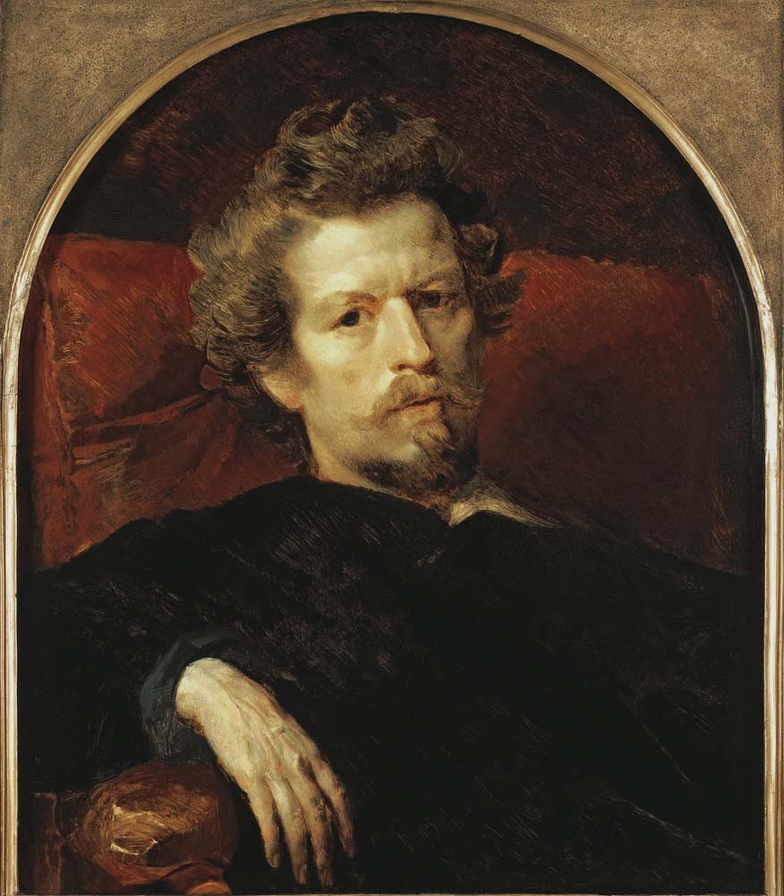 self portrait by K. Bryullov (Bryullo) 1848, 12x8" (A4) Poster