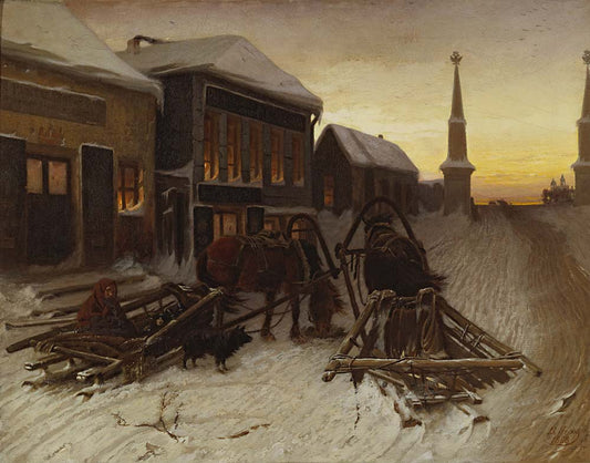 last tavern at city gates by Vasily Perov, 1868, 12x8" (A4) Poster