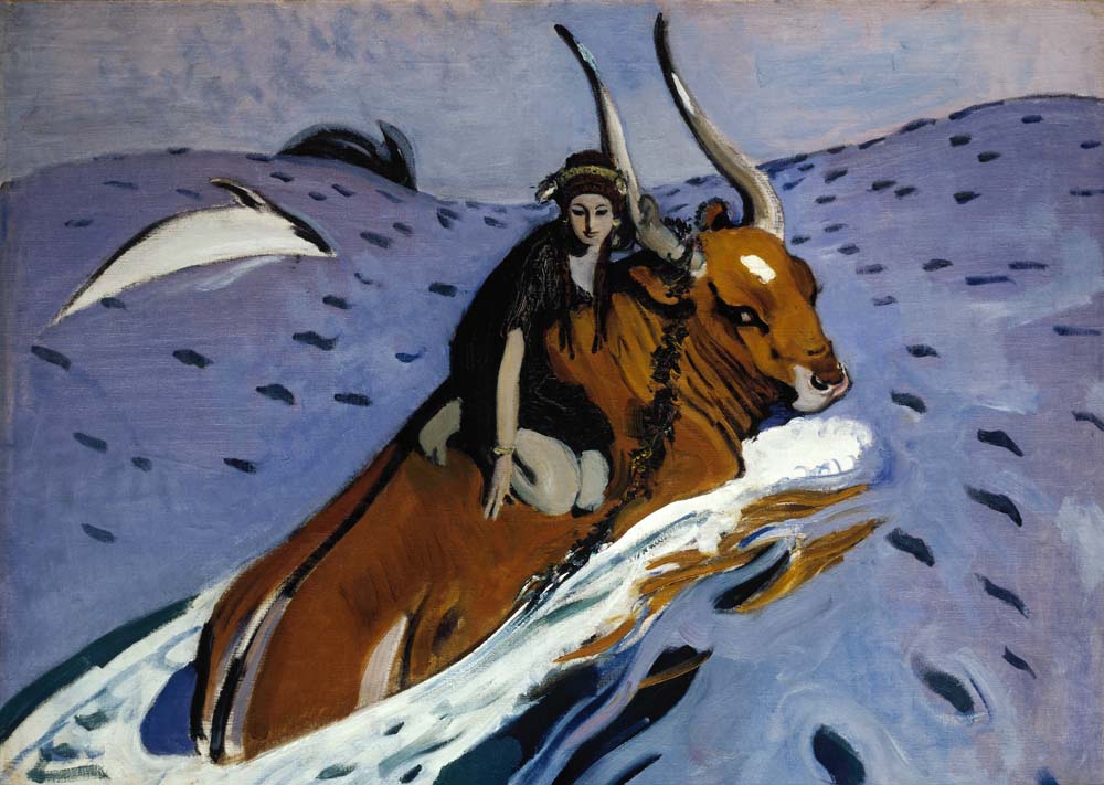 the rape of europa by Valentin Serov, 19110, 12x8" (A4) Poster