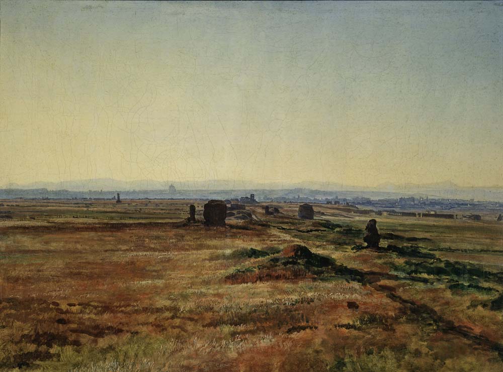via appia at sunset by Aleksander Ivanov, 1845, 12x8" (A4) Poster