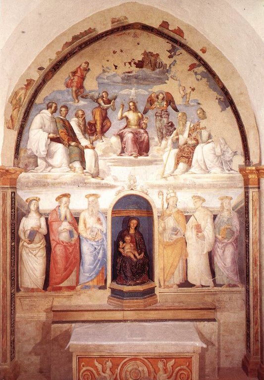 Trinity and Six Saints, vintage artwork by Perugino, A3 (16x12") Poster Print
